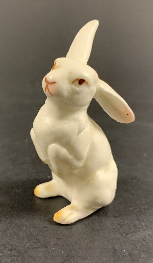 Vintage Small Lefton-style White Bunny Rabbit Ceramic Figurine