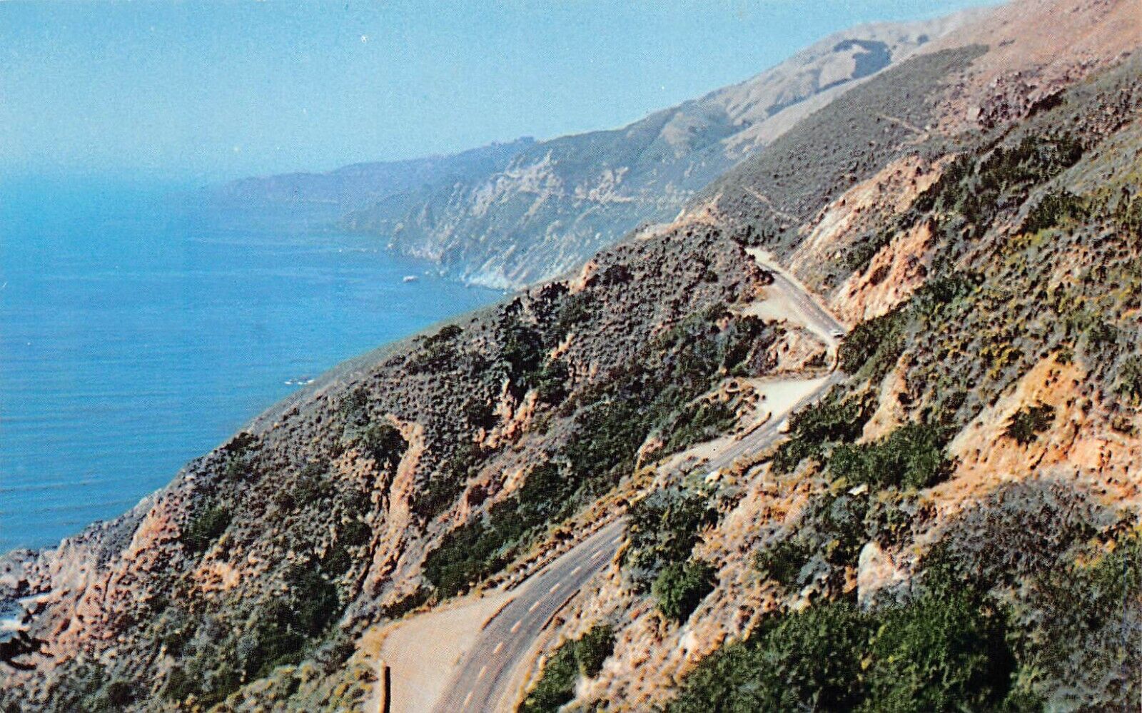 Carmel by the Sea CA California to Big Sur Hwy 1 Scenic Coastal Vtg Postcard C42