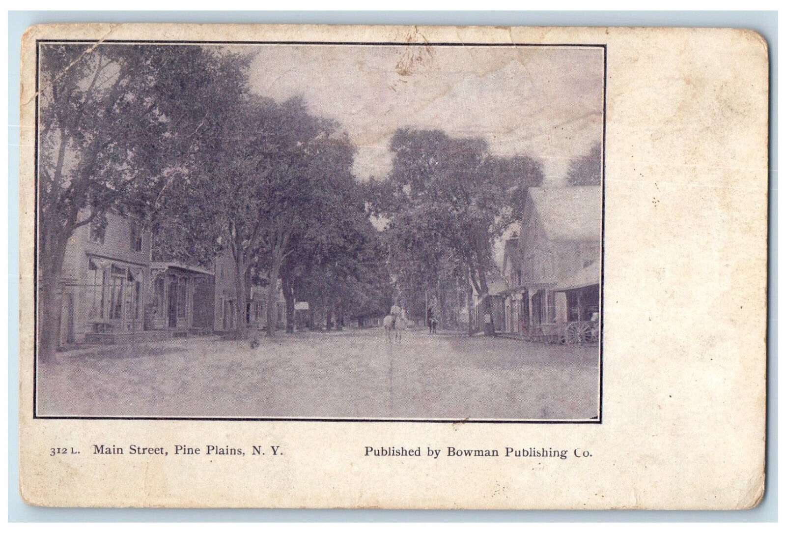 1908 Main Street Pine Plains New York NY Bowman Publishing Co. Postcard