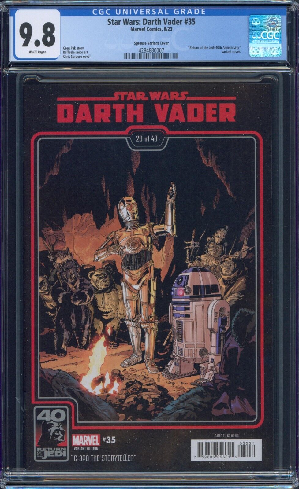 Star Wars Darth Vader #35 CGC 9.8 Sprouse Return of the Jedi 40th Marvel 2023