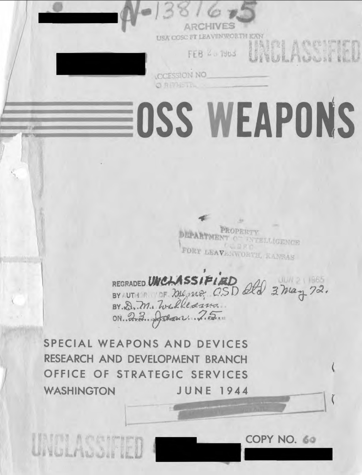 111 Page 1944 WWII OSS Office of Strategic Services Weapons Book on Data CD