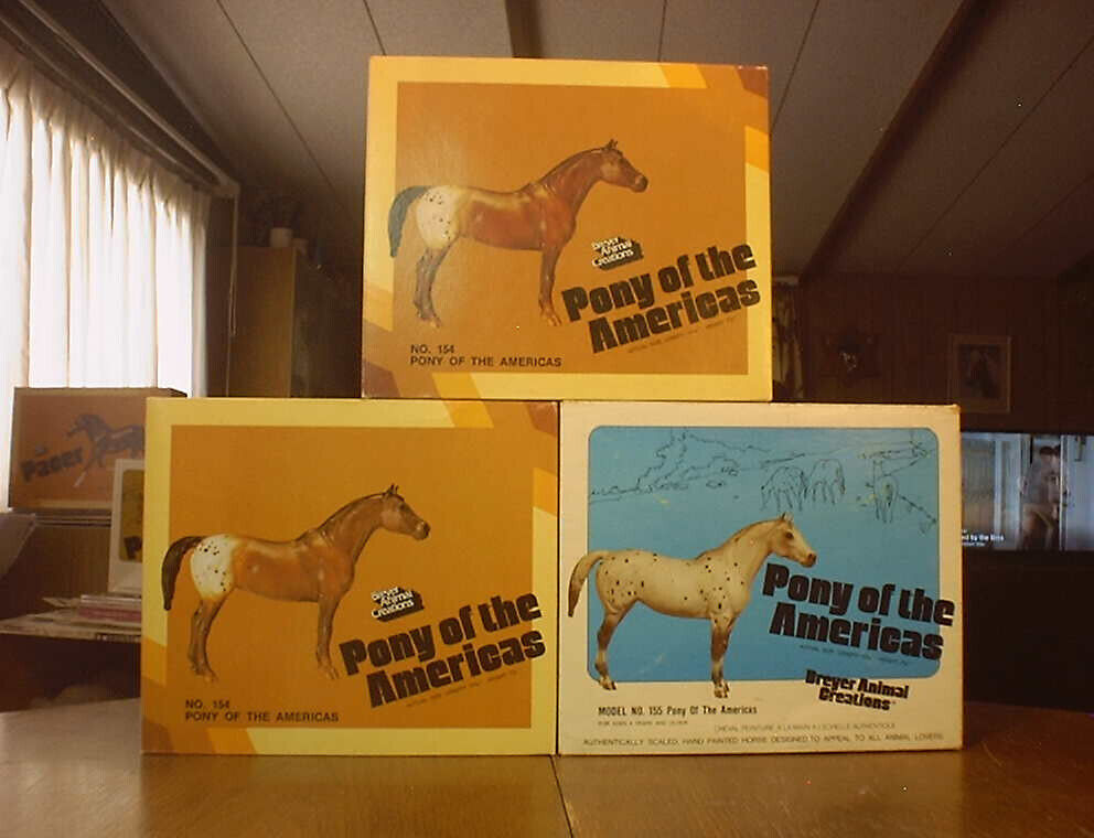 SET OF 3 VINTAGE BREYER EMPTY HORSE P.O.A. PICTURE BOXES  # 154, # 154 & # 155.