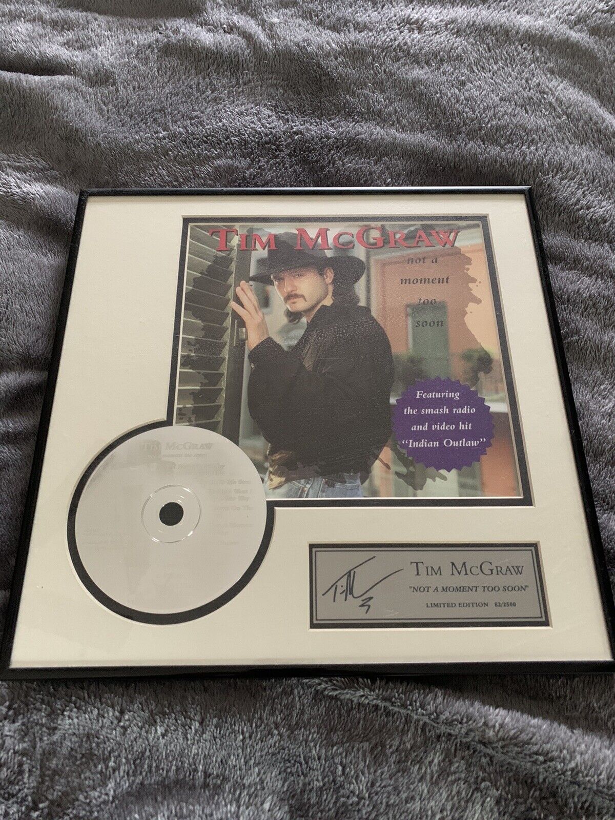 Tim McGraw Not A Moment Too Soon 14x14 Signed Framed Limited Edition 82/2500