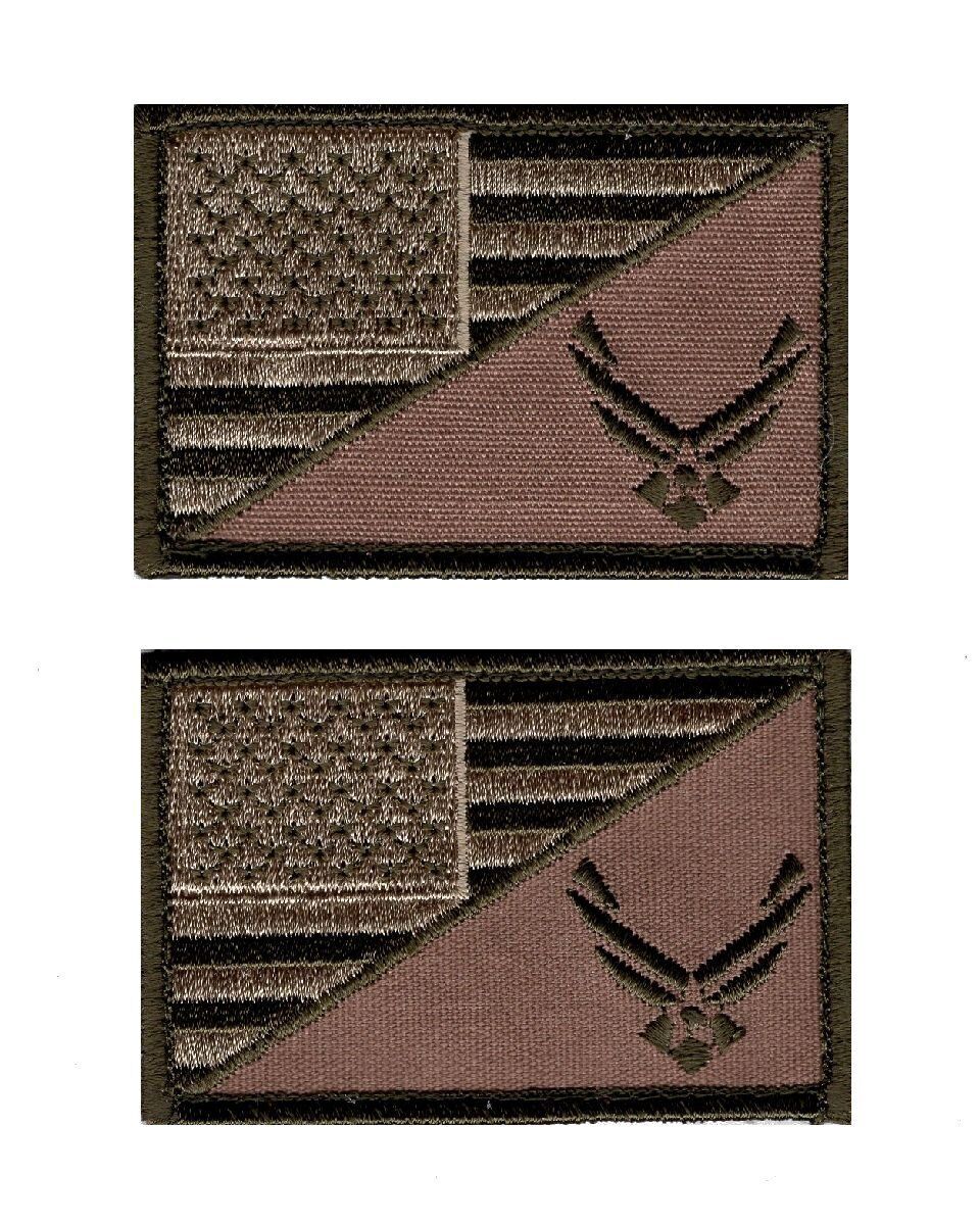 USAF USA Flag USA Air force Logo Embroidered Hook Patch (BUNDLE-AF06) 