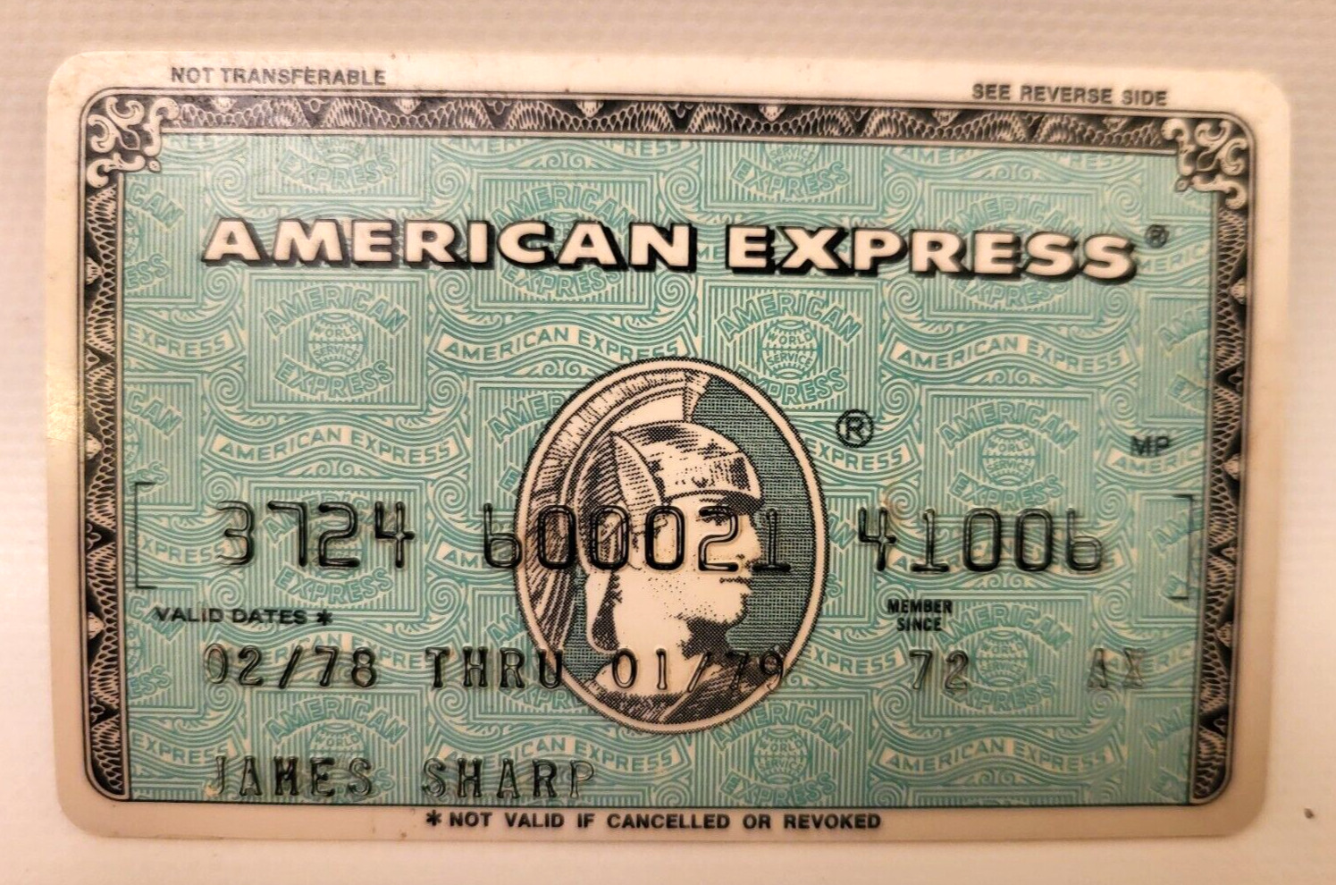 Genuine 1978 1970\'s Vintage Expired American Express Credit Card