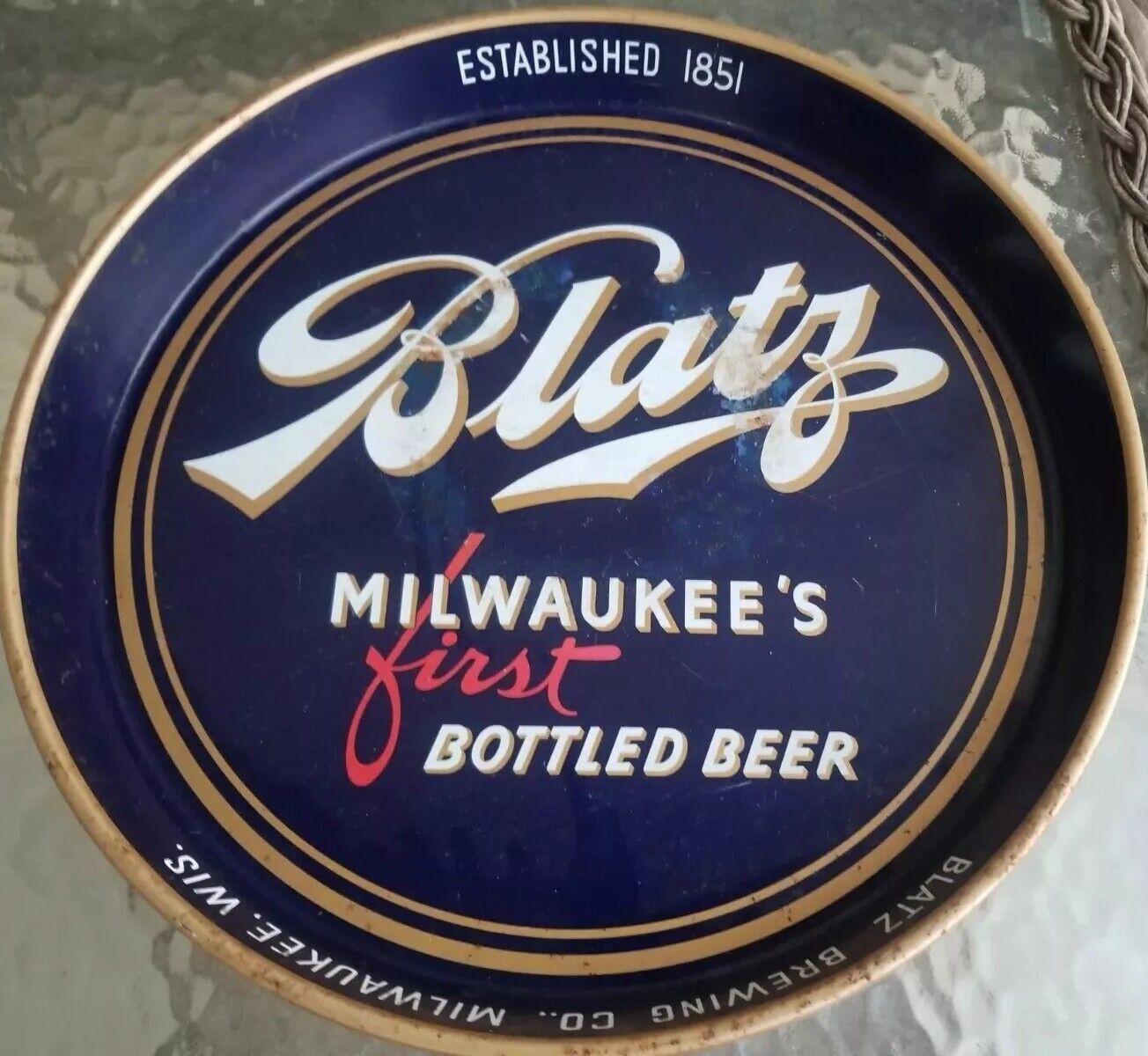 Vintage 1950's BLATZ Metal Beer Tray Milwaukee's First Bottled Beer 12x12