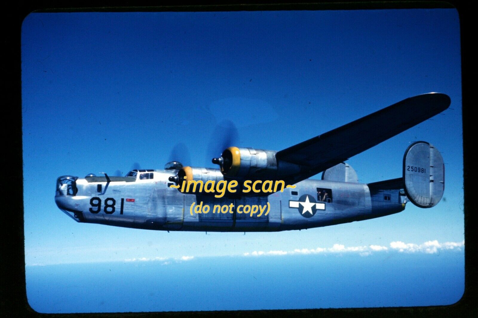 WWII USAAF Consolidated B-24 Liberator Aircraft in 1945, Original Slide g10c