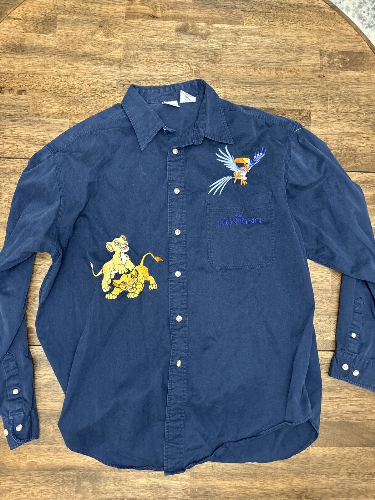 Vintage 1990s Disney Store Shirt Mens Large Navy Blue Lion King Nala Simba Zazu