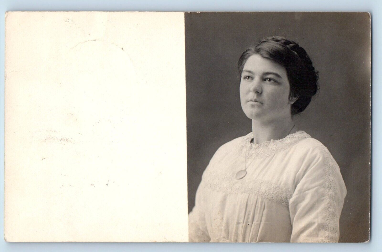 Elgin Oregon OR Postcard RPPC Photo Pretty Woman White Dress Studio c1910's