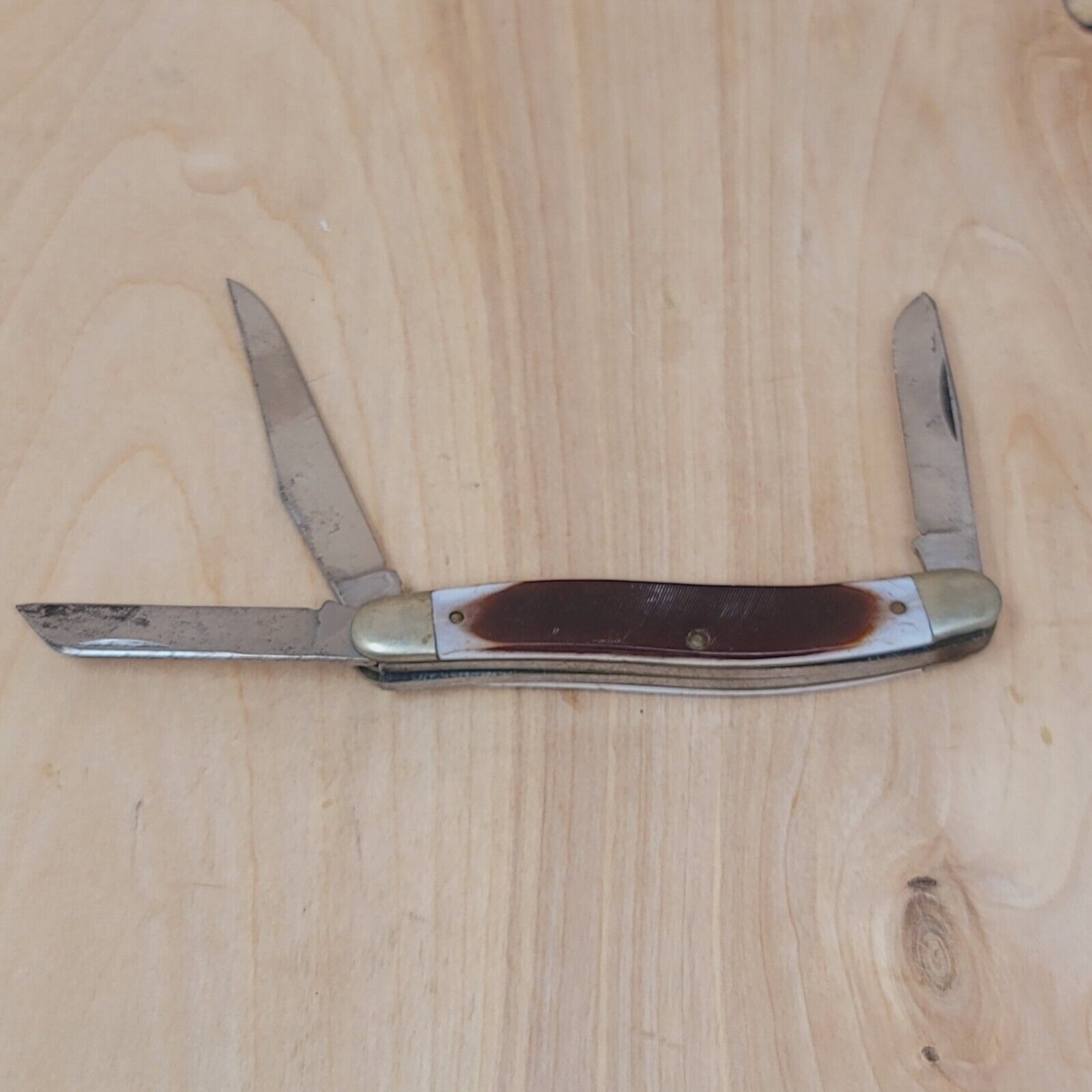 Vintage Schrade Old Timer 3 Blade Folding Pocket Knife