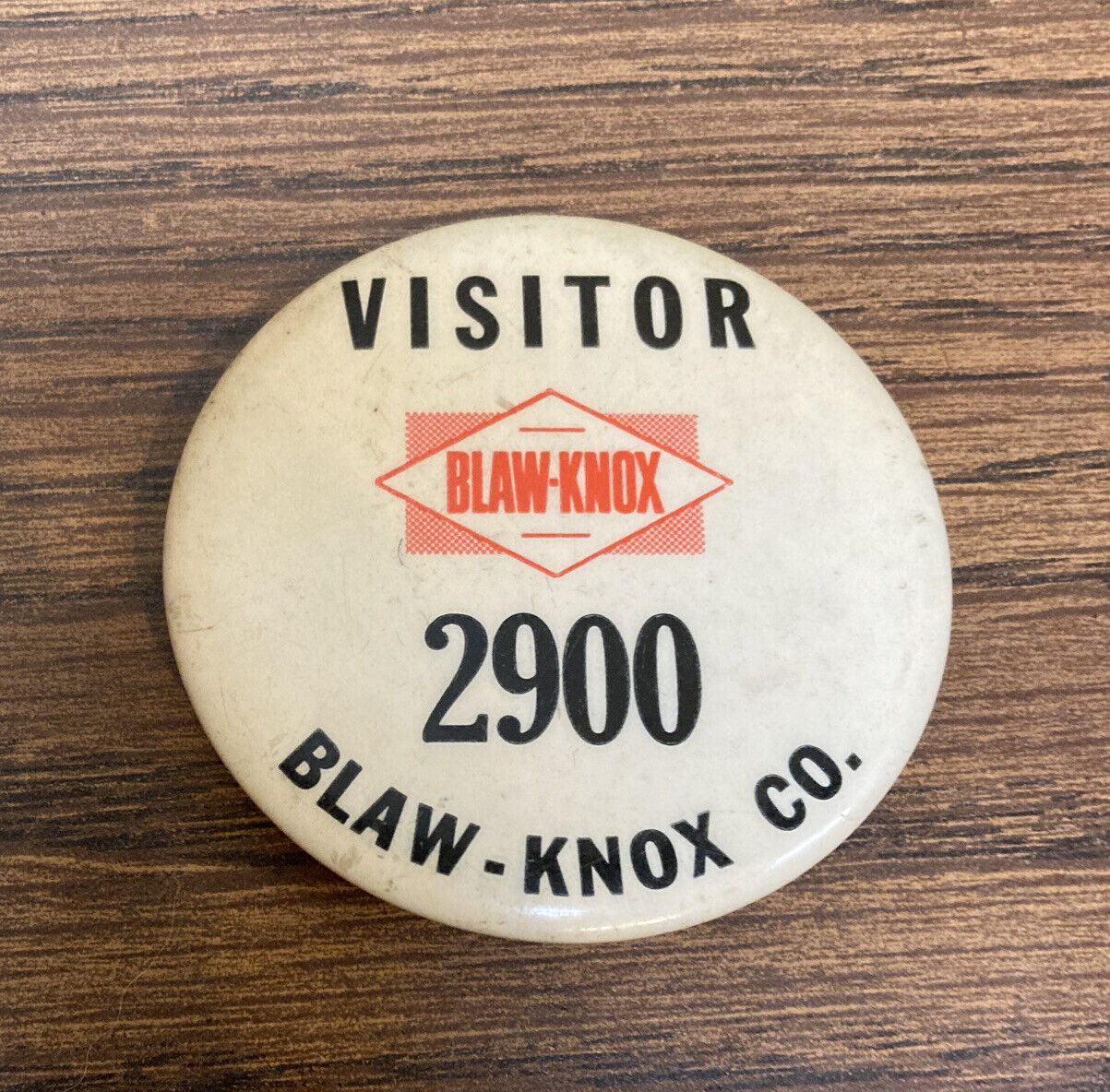 Vintage Visitor Blaw-Knox #2900 Button