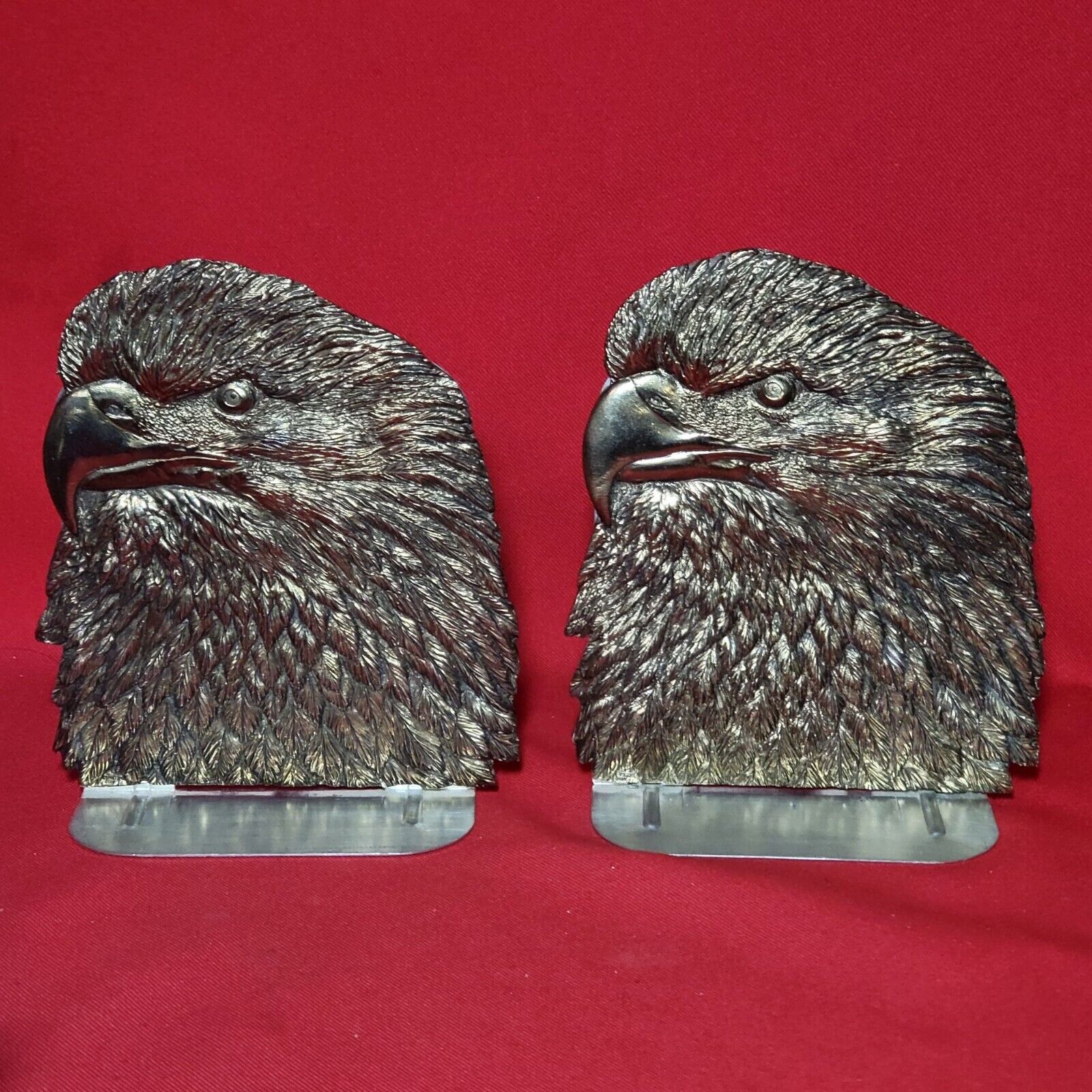 Vintage Brass American Bald Eagle Bookends Office Home Decor Library