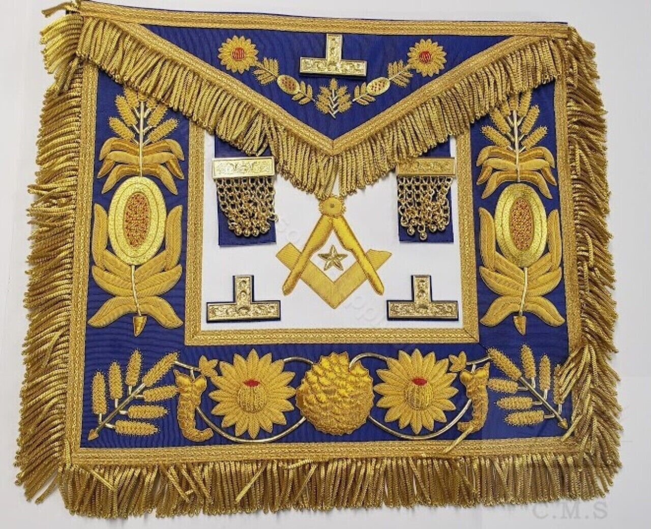 MASONIC HAND EMBROIDERED GRAND MASTER DRESS APRON WITH PREMIUM QUALITY