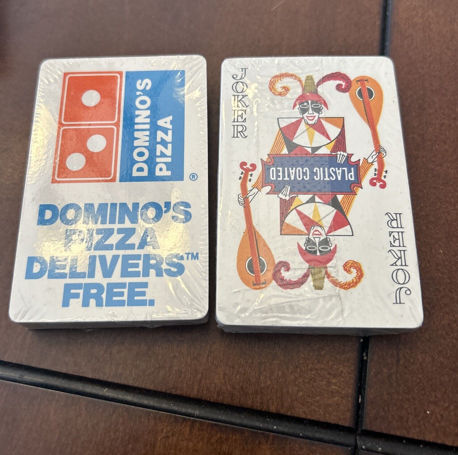 Vintage Advertising DOMINO'S PIZZA Playing Cards Sealed NEW Old Stock Lot Of 2
