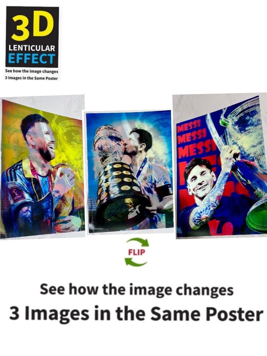 Lionel Messi-3D Poster ,3D Lenticular-3 Images Change