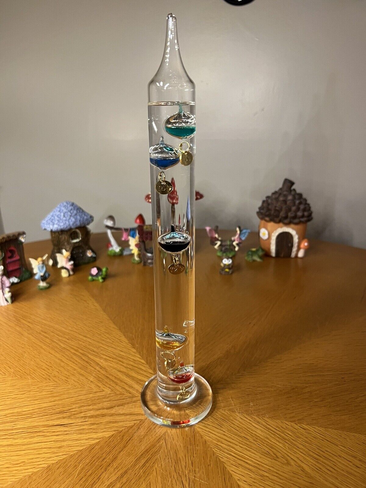 Large Galileo Thermometer Glass Vintage Handblown Collector\'s Art Glass