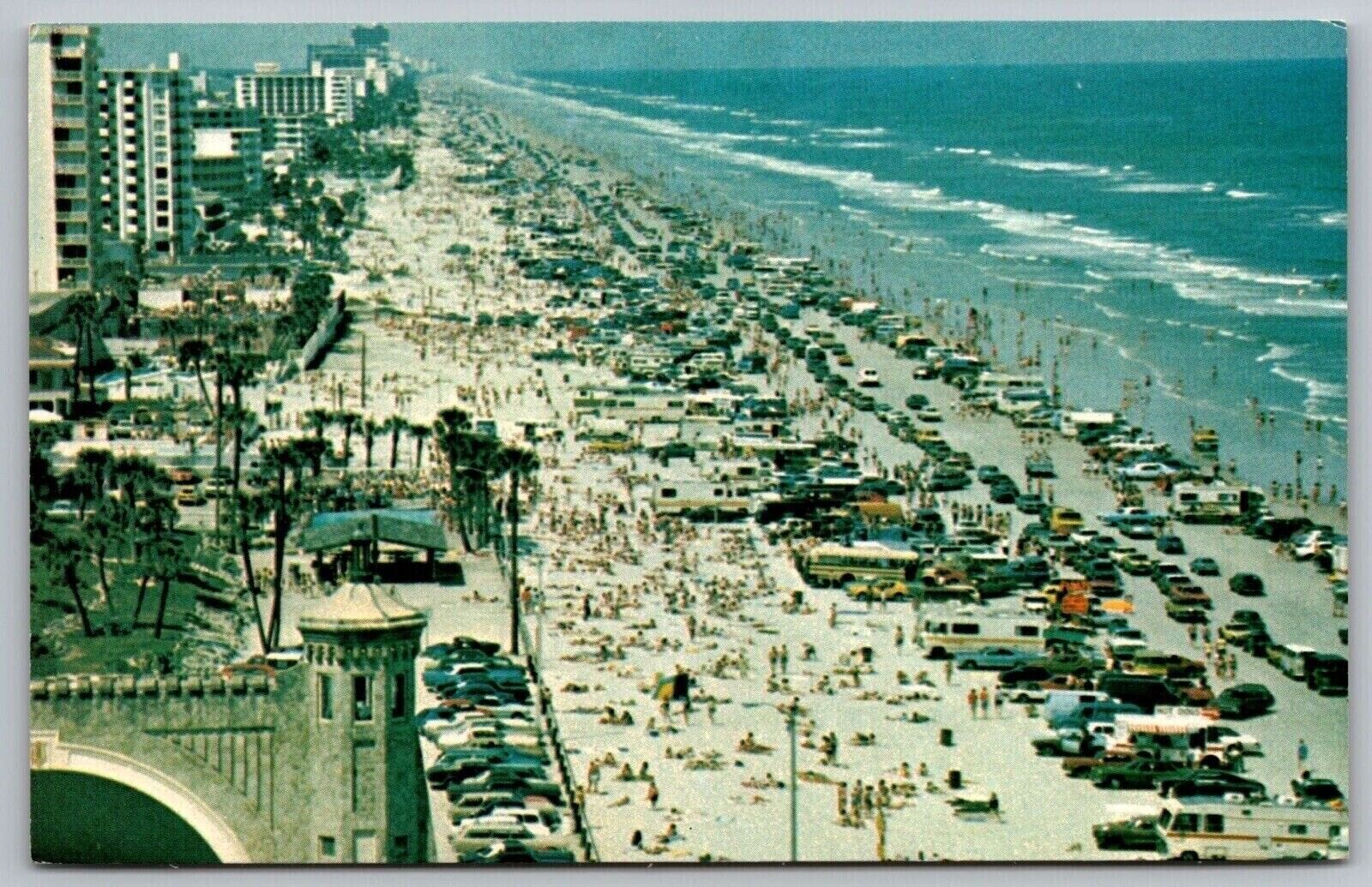 Resort Area Daytona Beach Florida Aerial View Shoreline Oceanfront VNG Postcard