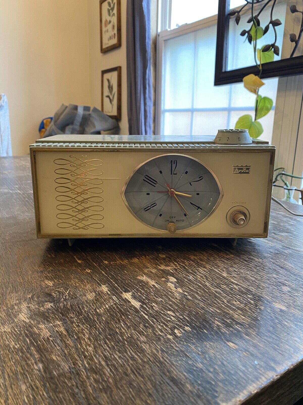 Vintage Arvin 53R05 Mid-Century Modern Wedgewood Blue Tube AM Clock Radio WORKS