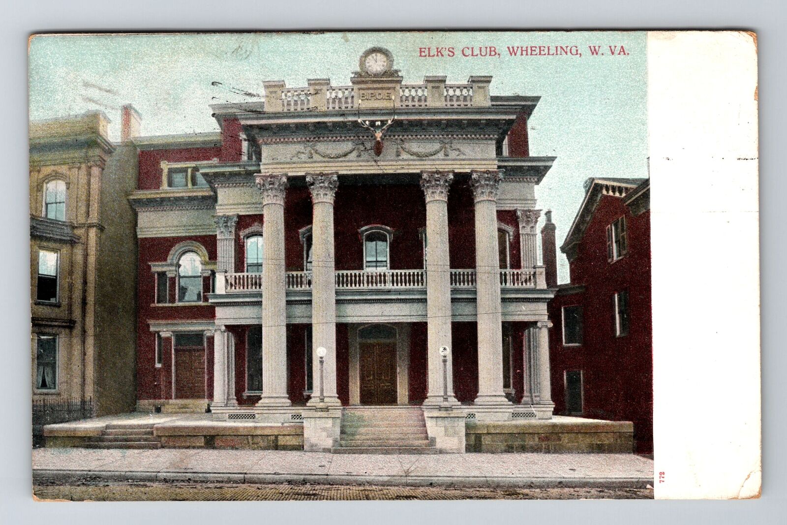 Wheeling WV-West Virginia, Elks Club, Vintage c1908 Postcard