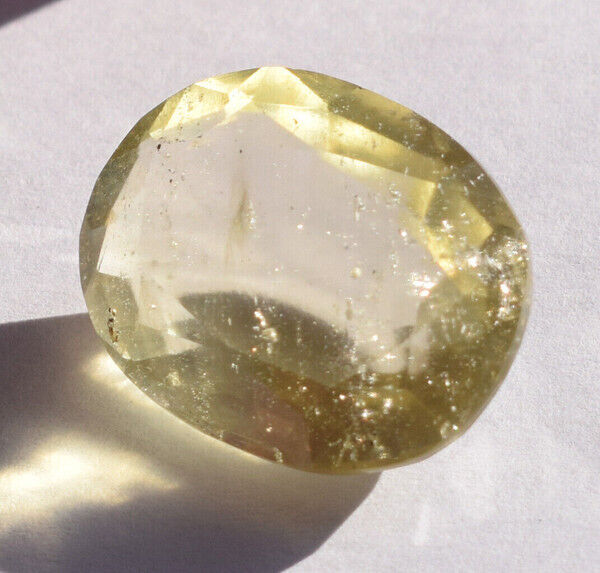 Faceted Libyan Desert glass Gemstone, desert glass from asteroid impact-12 carat