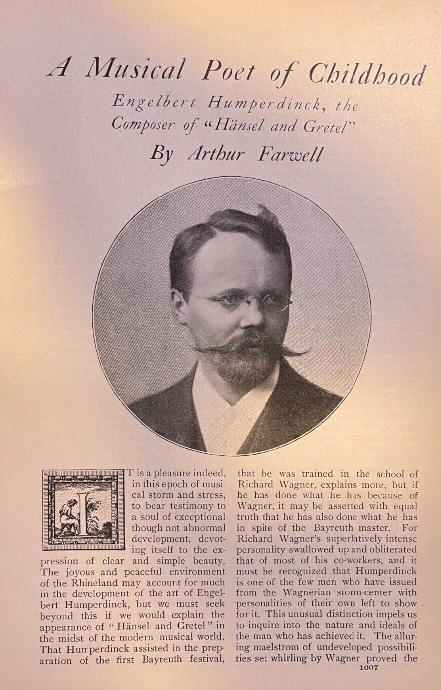 1905 Musical Composer Engelbert Humperdinck