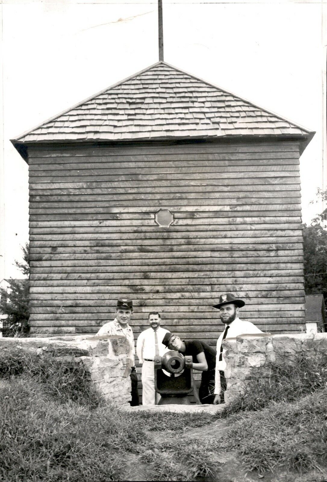 LG922 1959 Original Photo RESTORED BLOCKHOUSE Fort Blair Civil War Reenactment