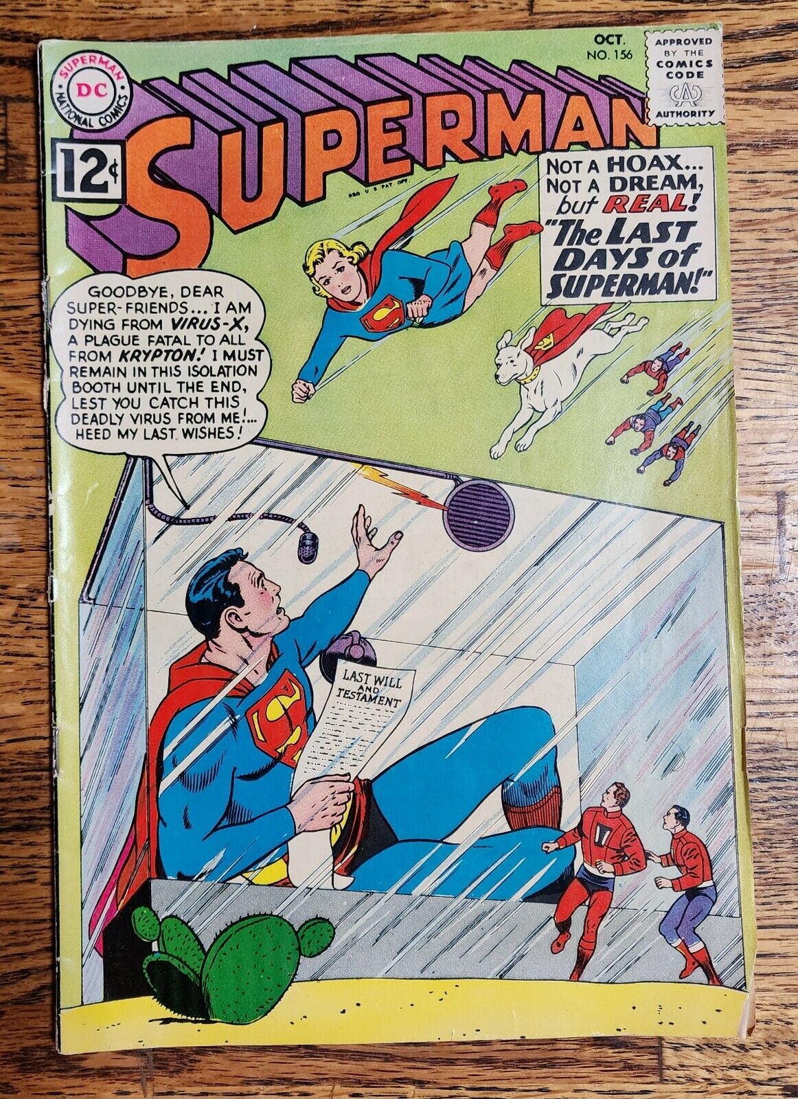 DC Comics-Superman-The Last Days Of Superman-Supergirl-Krypto-Oct 1962-No 156