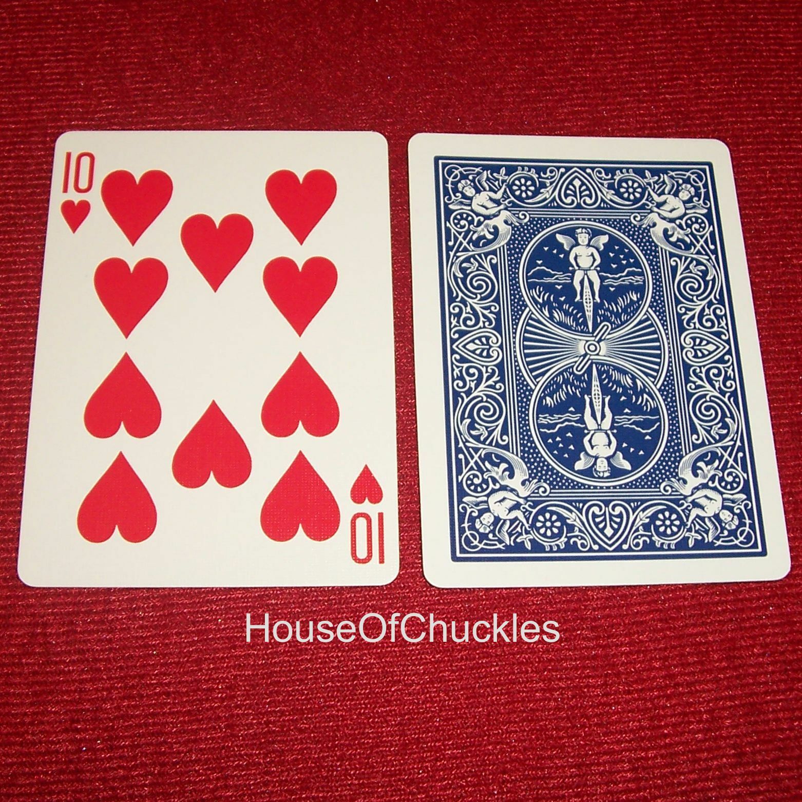 One Way Forcing Deck Ten of Hearts, Blue Bicycle Card Magic Trick, 1-Way, 10-H