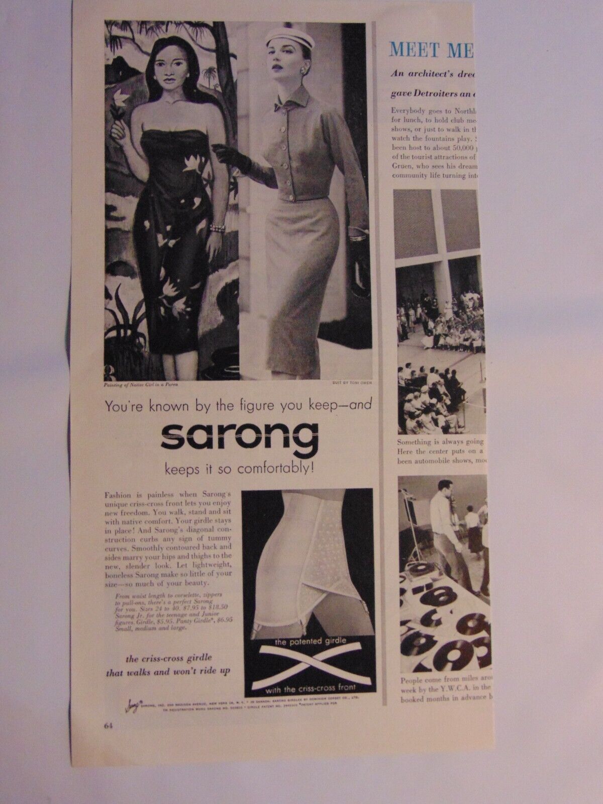 1955 Sarong Criss-Cross Girdle vintage print ad