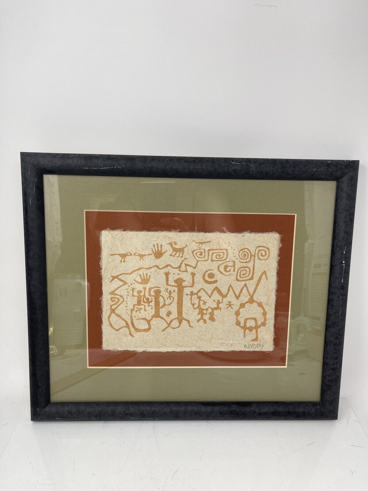 Mesa Verde Petroglyph Reproduction Art Handcrafted Jute & Recycle Paper Signed
