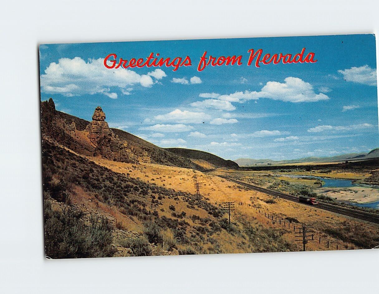 Postcard US Highway 40 Humboldt River Greetings from Nevada USA
