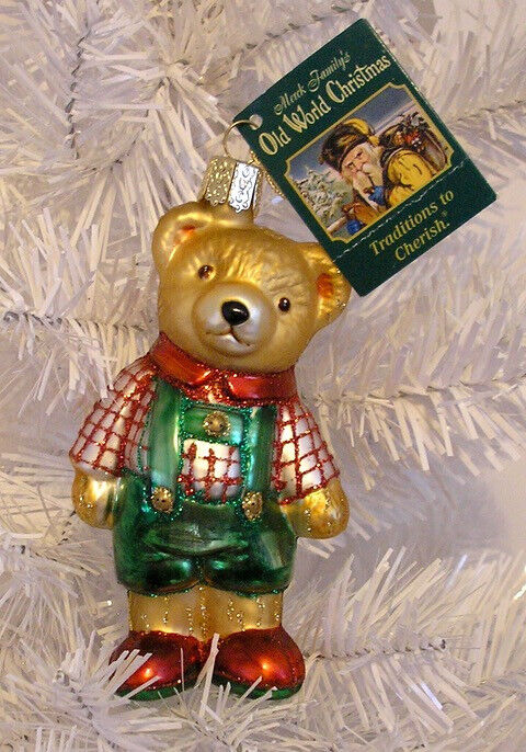 2009 TED E. BEAR - OLD WORLD CHRISTMAS - BLOWN GLASS ORNAMENT - NEW W/TAG