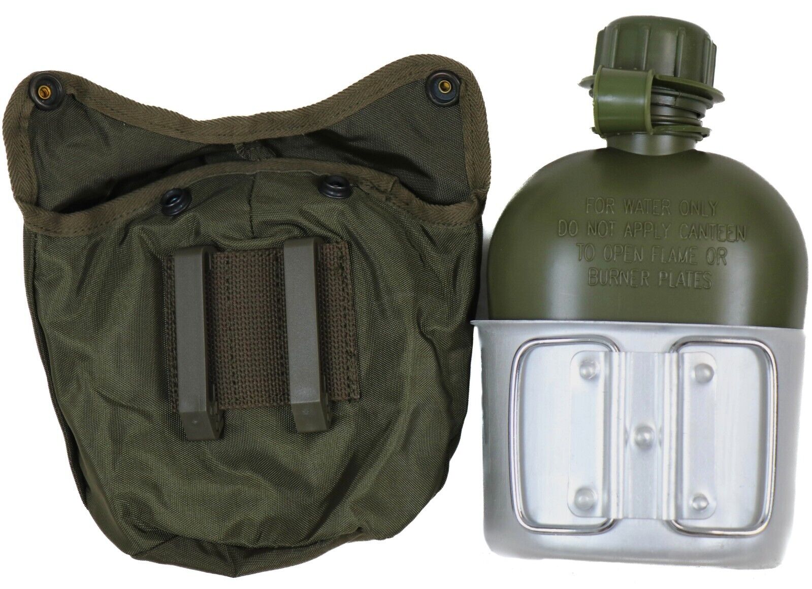 Austrian Military Canteen w Cup Cover Canteen OD Green Army Surplus Bundesheer