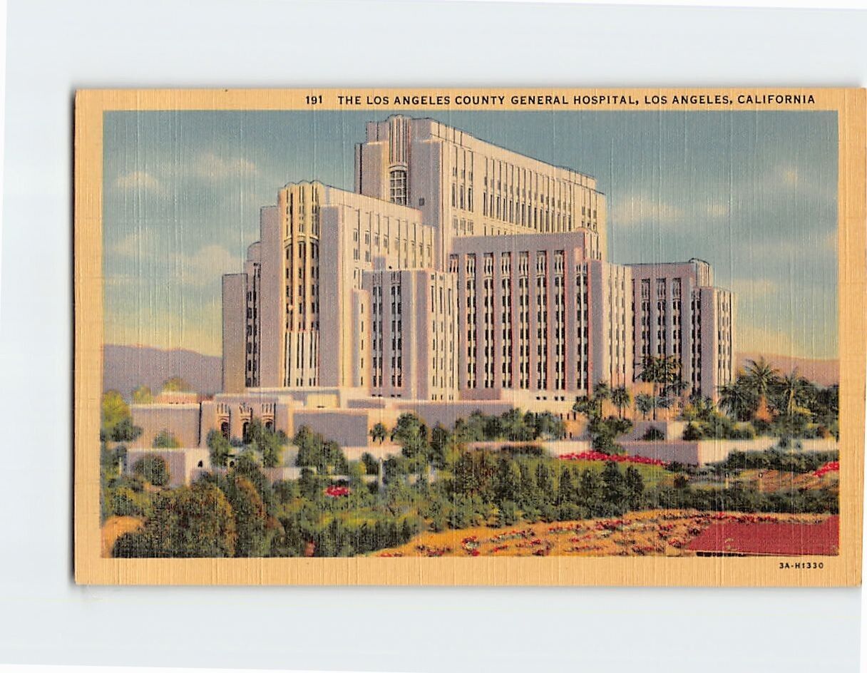 Postcard Los Angeles County General Hospital Los Angeles California USA