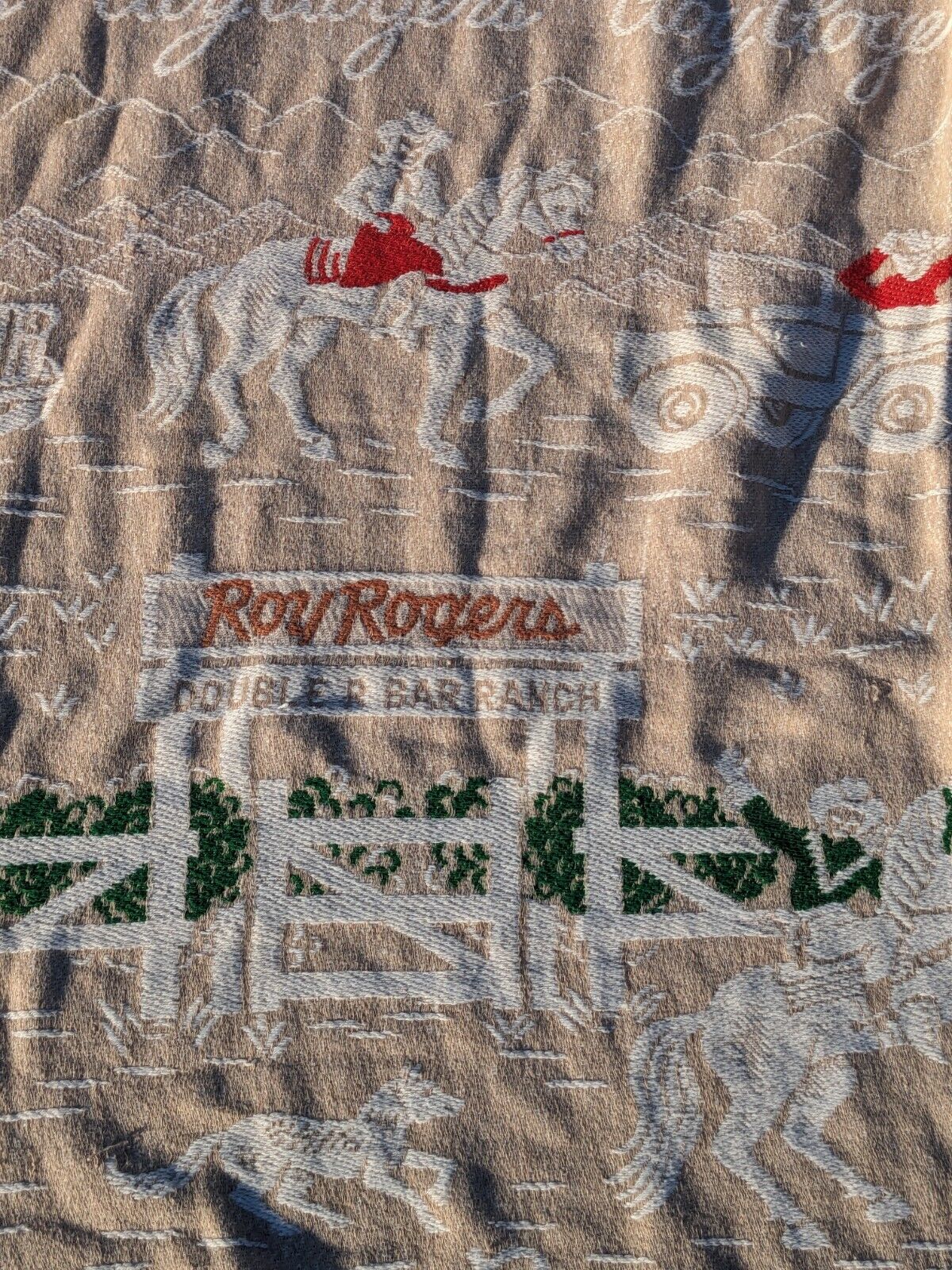 Vintage Roy Rogers Cowboy Blanket Bedspread Twin Western Ranch 90