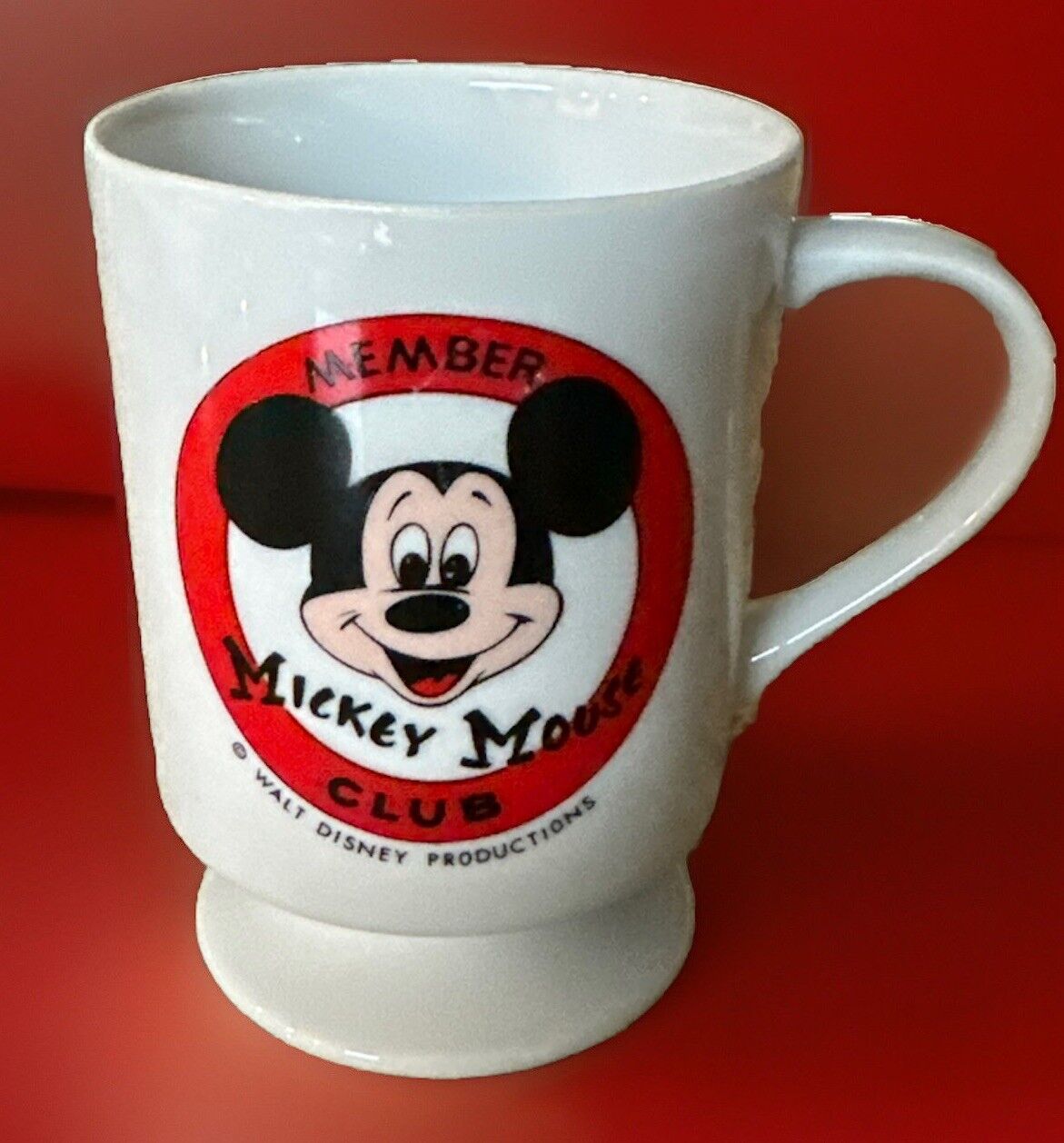 Vintage 1970s Mickey Mouse Club Member Glass Mug Disneyland Disney World