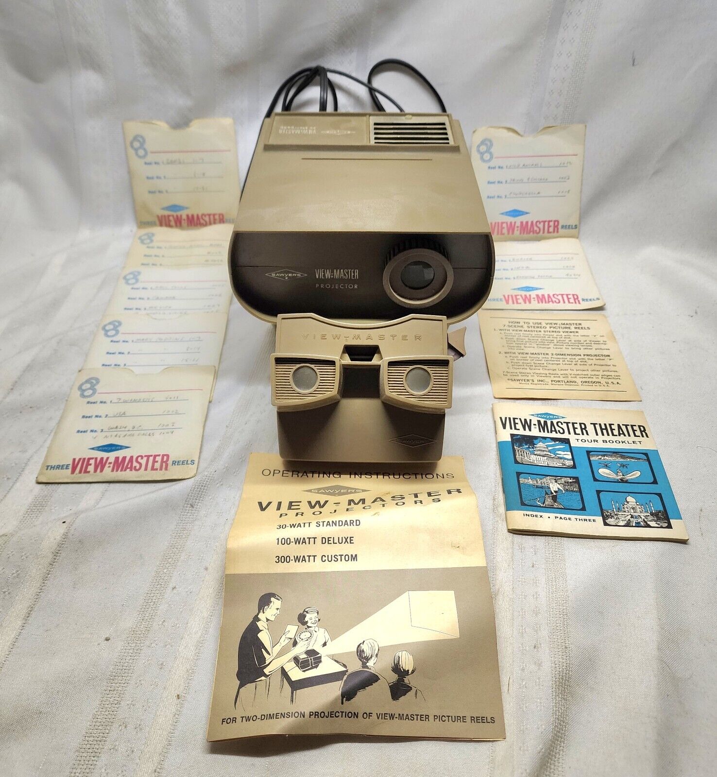 Vintage Sawyers GAF View-Master Standard Projector, Viewer, & Reels