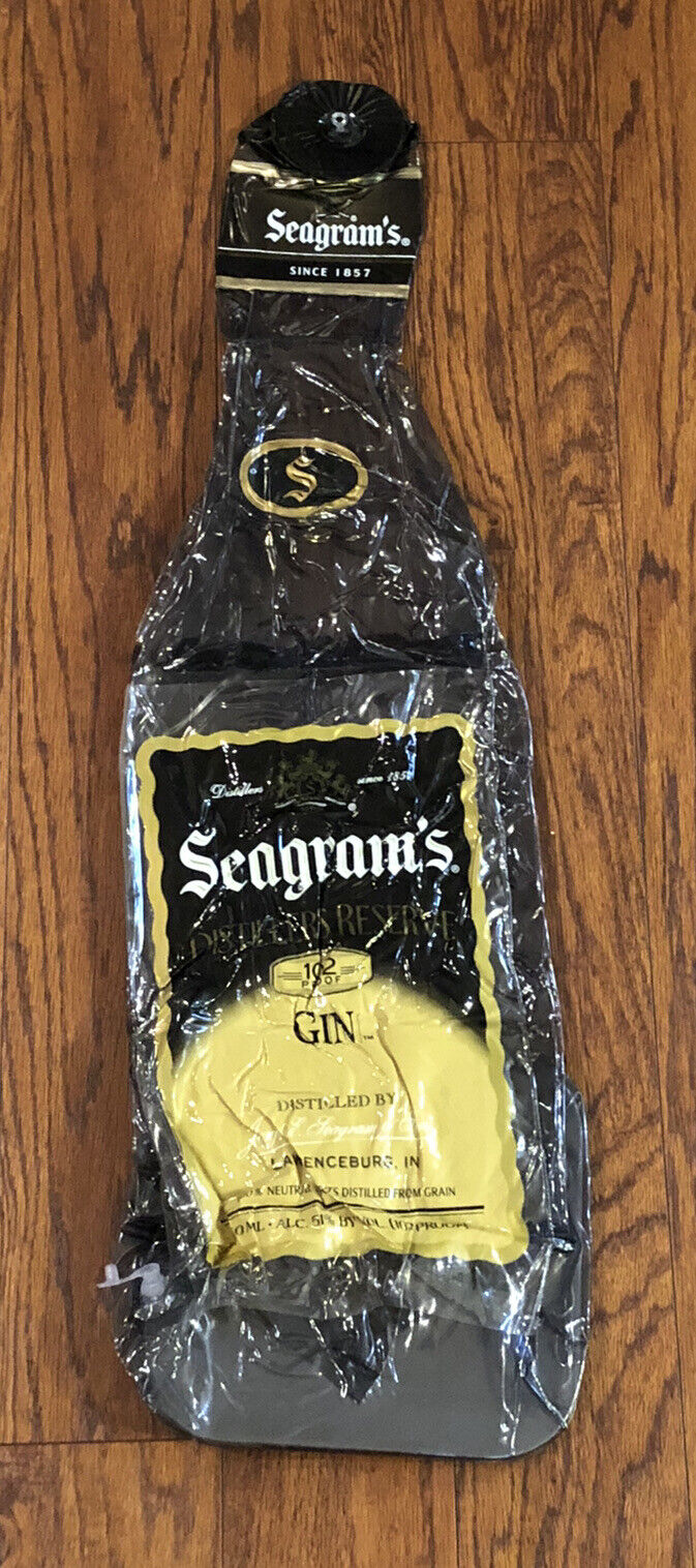 Vintage Seagram's Extra Dry Gin Inflatable 28”Advertising Bottle New
