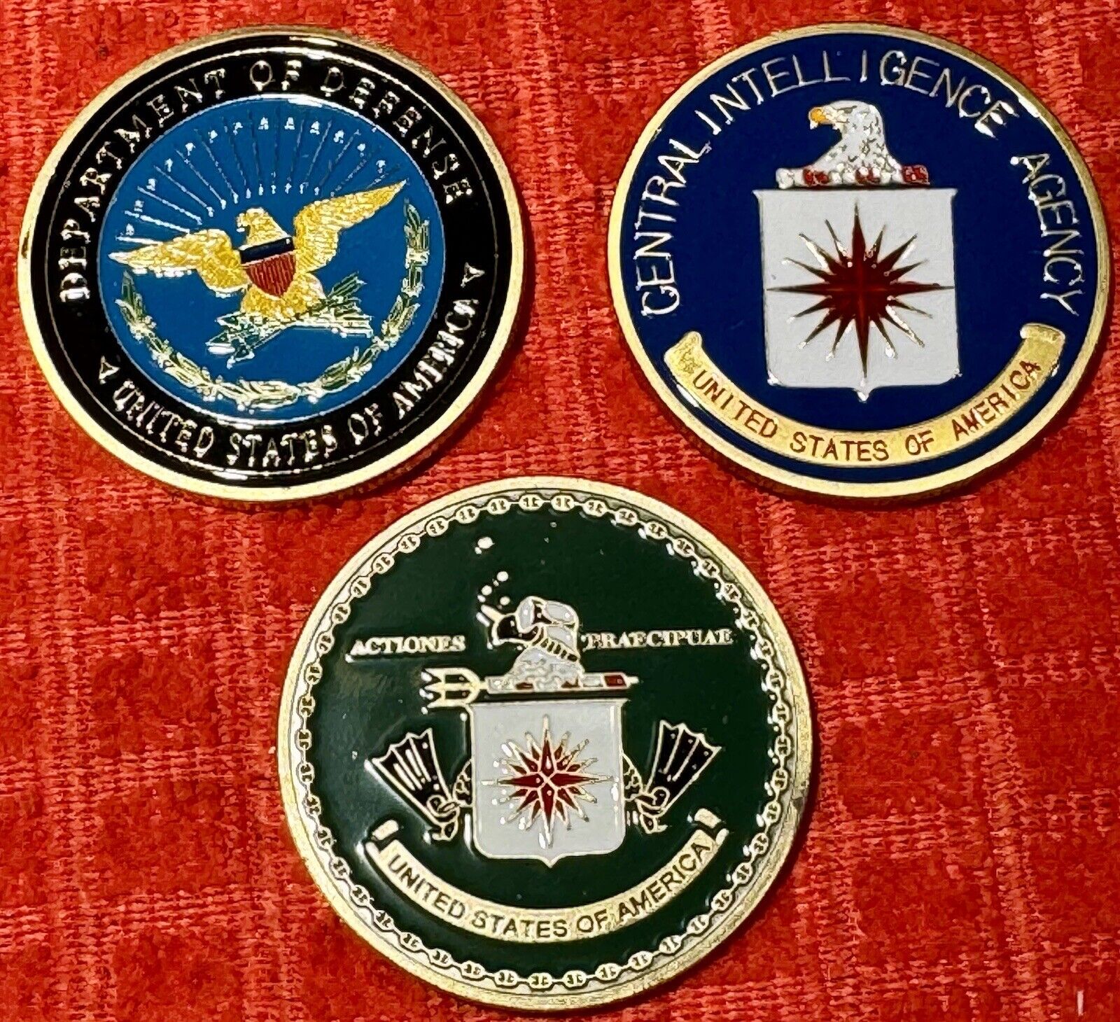 - CIA Special Oprrations Group Department Of Defense Challenge Coin Set Of 3