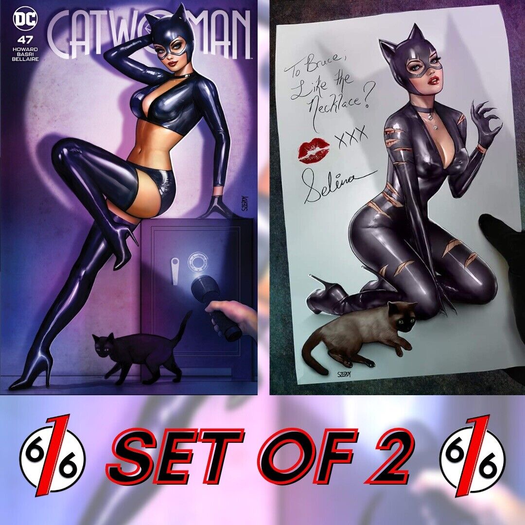 🔥🐱 CATWOMAN 47 SET SZERDY 616 Trade Dress & Virgin Batman Letter Variant