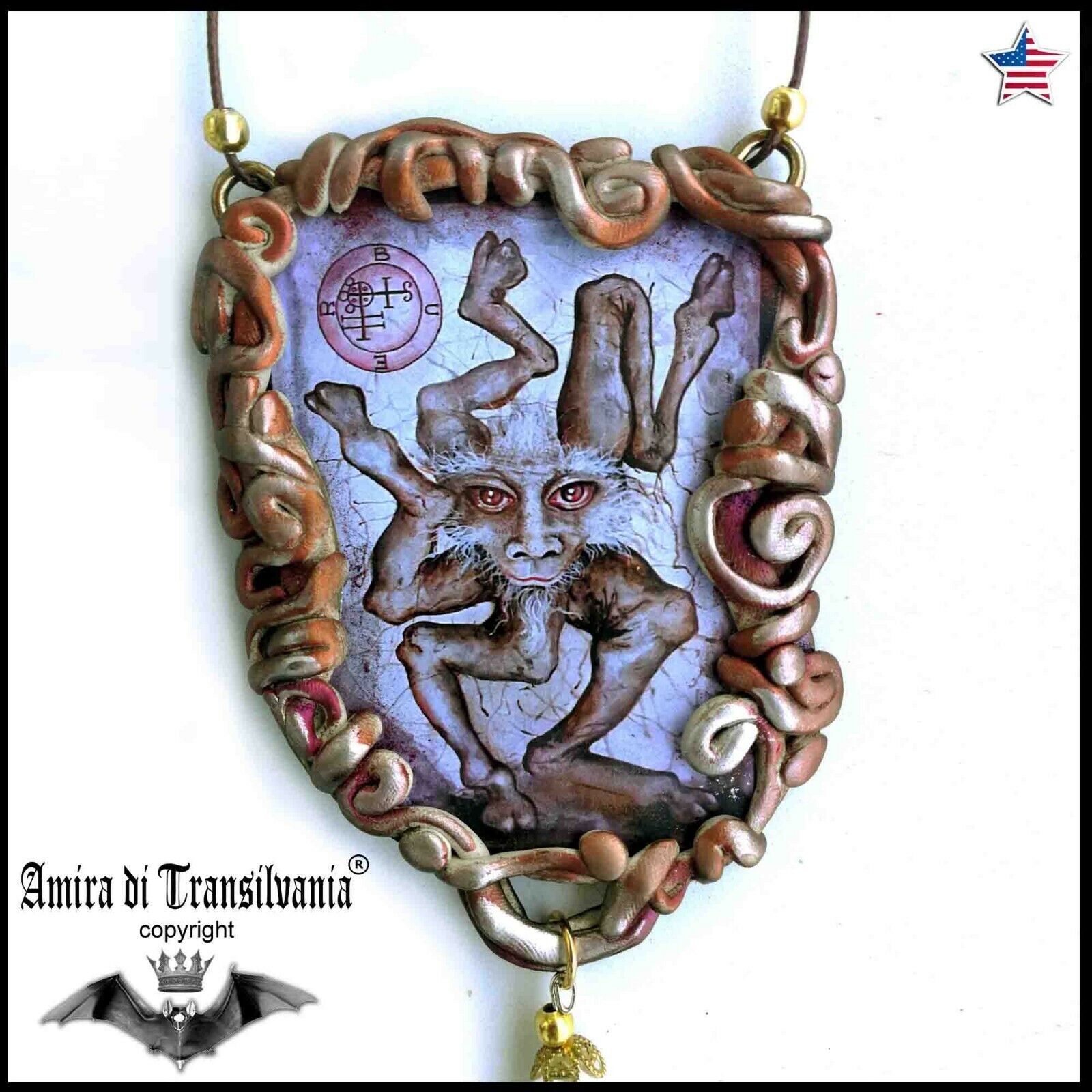 buer demon gothic talisman satanist pendant devil satan amulet necklace lucifer