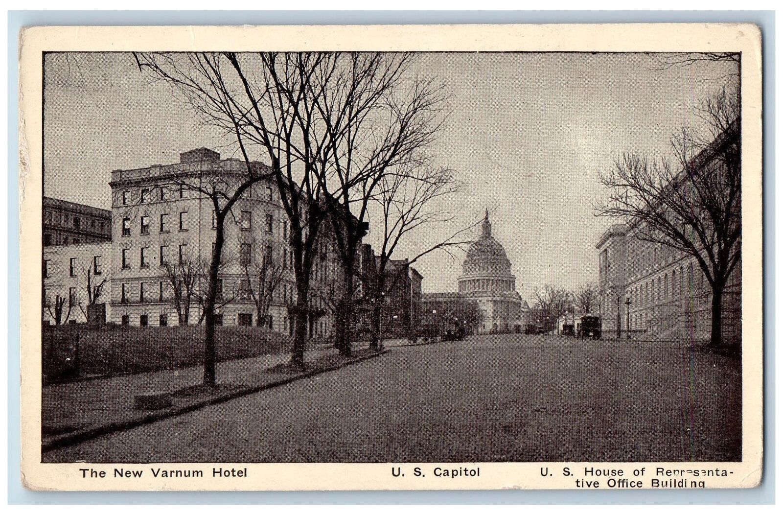 c1920's New Varnum Hotel & Restaurant US Capitol Building Washington DC Postcard