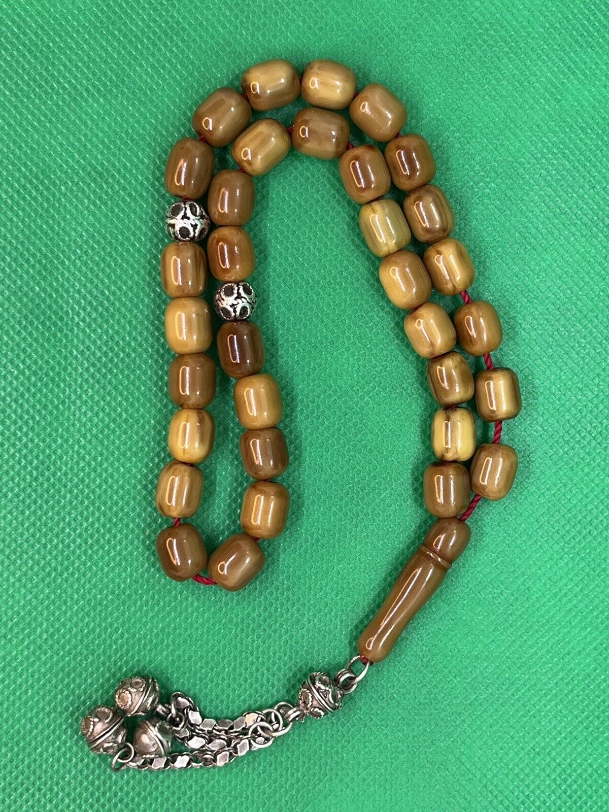 Old German bakelite Amber Rosary Bead