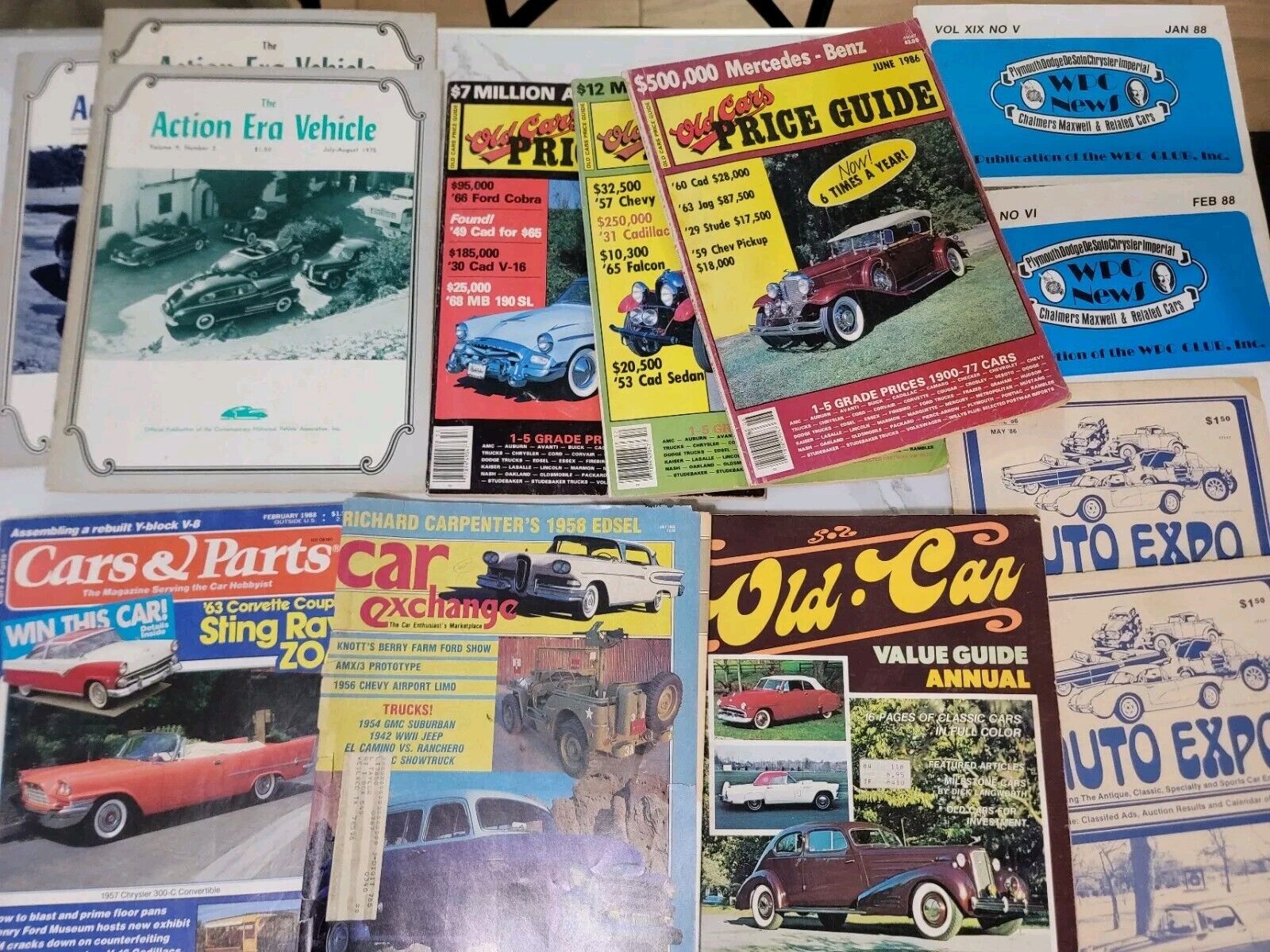 Mixed Lot of 13 Vintage 70s 80s Magazines Old Cars Price Guide  Auto Expo