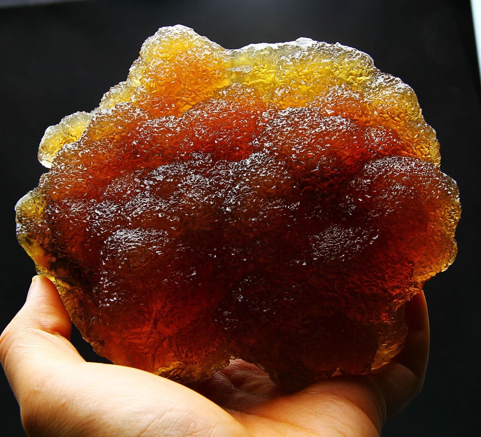 1.5 kg natural globular amber fluorite specimen decoration/China