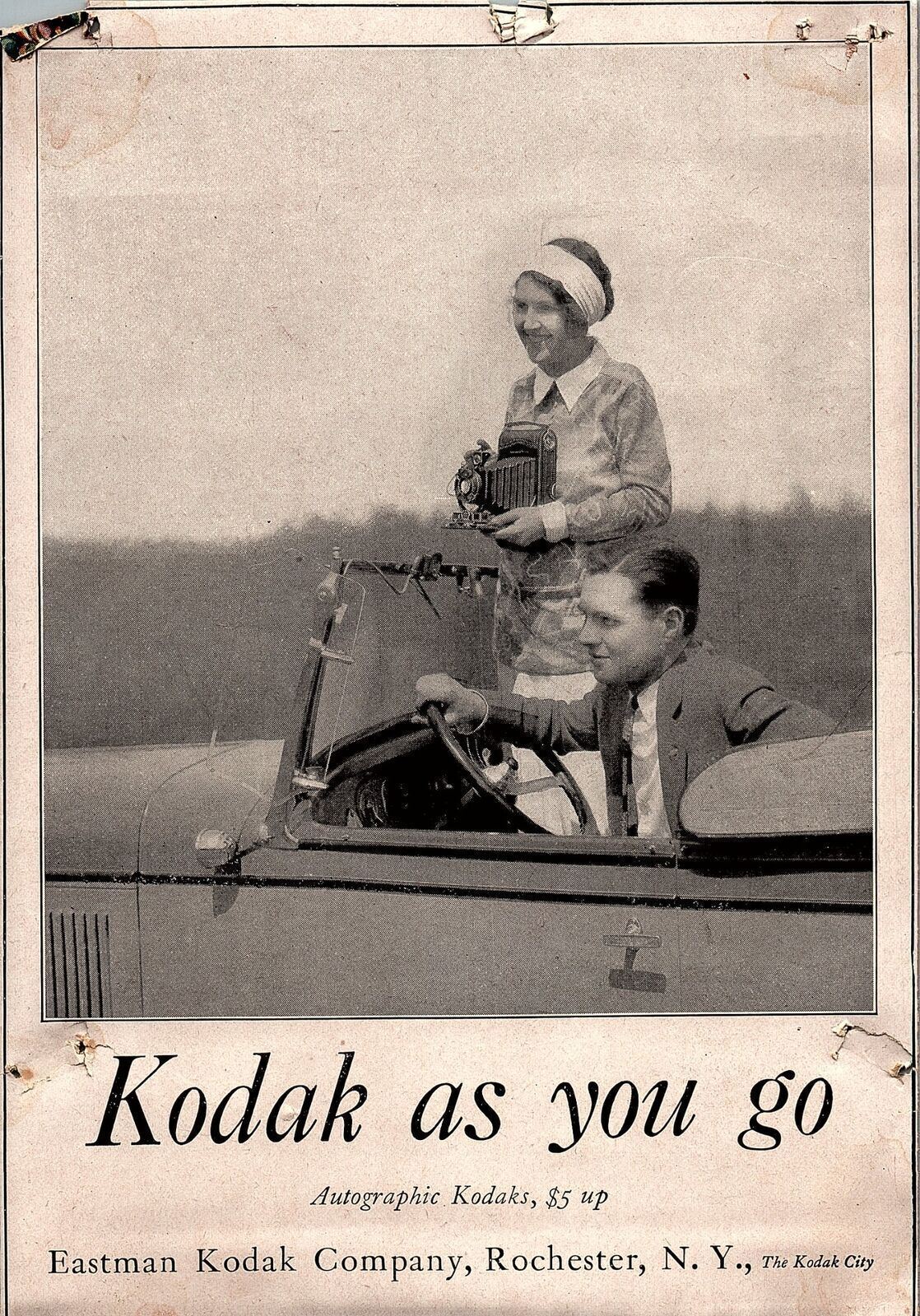 1930s EASTMAN KODAK KODAK AS YOU GO AUTOGRAPHIC VINTAGE AUTO ADVERTISEMENT 37-31
