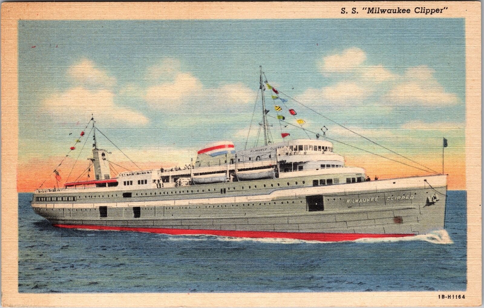 SS Milwaukee Clipper, Ships, Transportation, Vintage Postcard