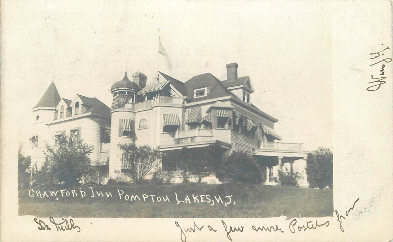 Postcard RPPC New Jersey Pompton Lakes Crawford Inn occupation 23-10211