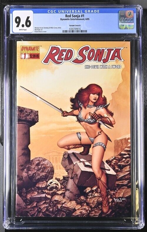 Red Sonja #1 Paolo Rivera Dynamic Comic CGC 9.6 White Pages POP 2
