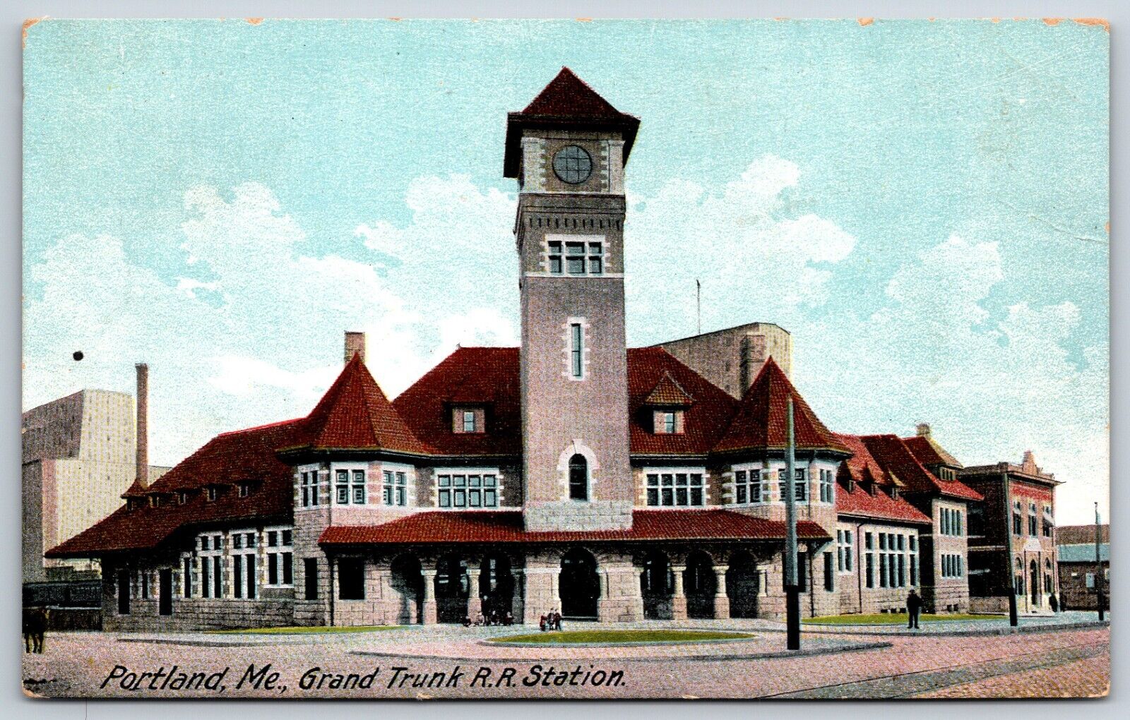 Postcard Grand Trunk R. R. Station, Portland Maine Unposted